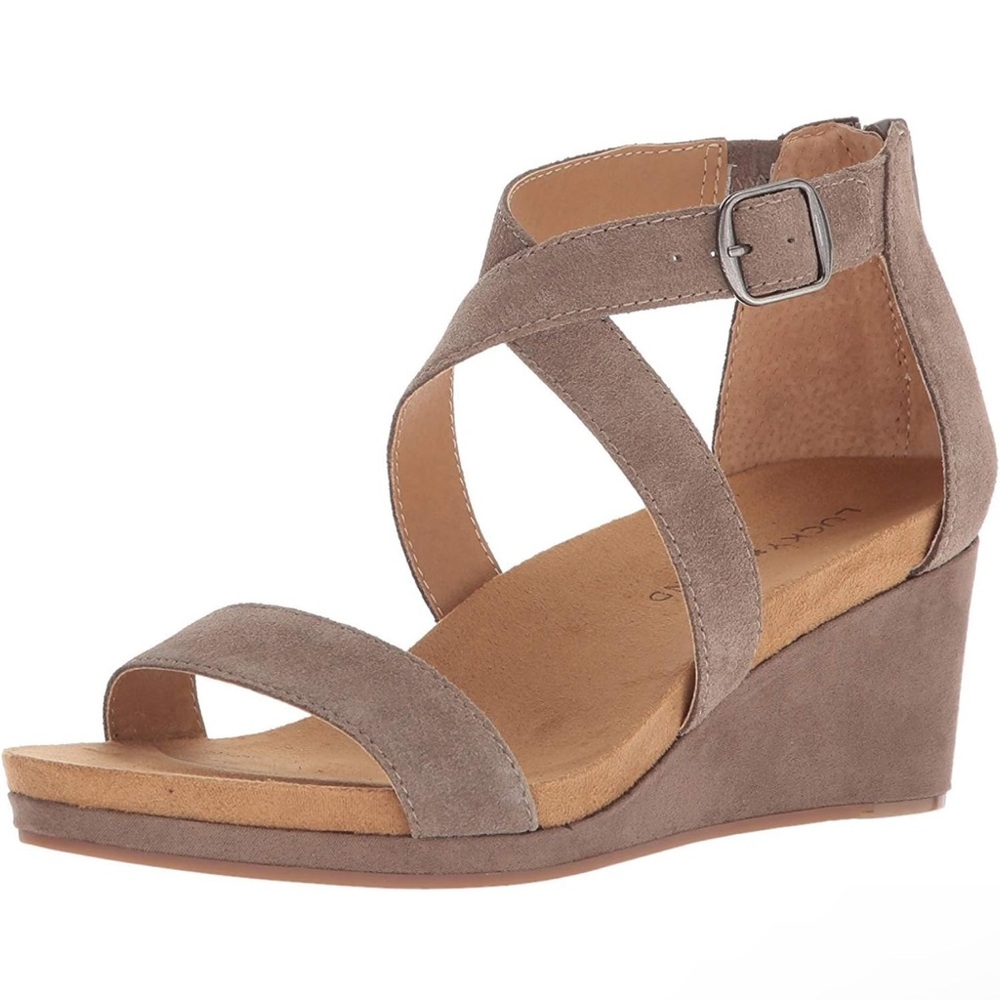 Lucky Brand Suede Wedge Sandals